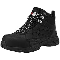 LARNMERN Steel Toe Boots For Men Work Outdoor Safety Shoes Construction Slip Resistant Industrial Puncture Proof Static Dissipative Comfortable Lightweight Breathable Sneakers(10.5 Men, Black)