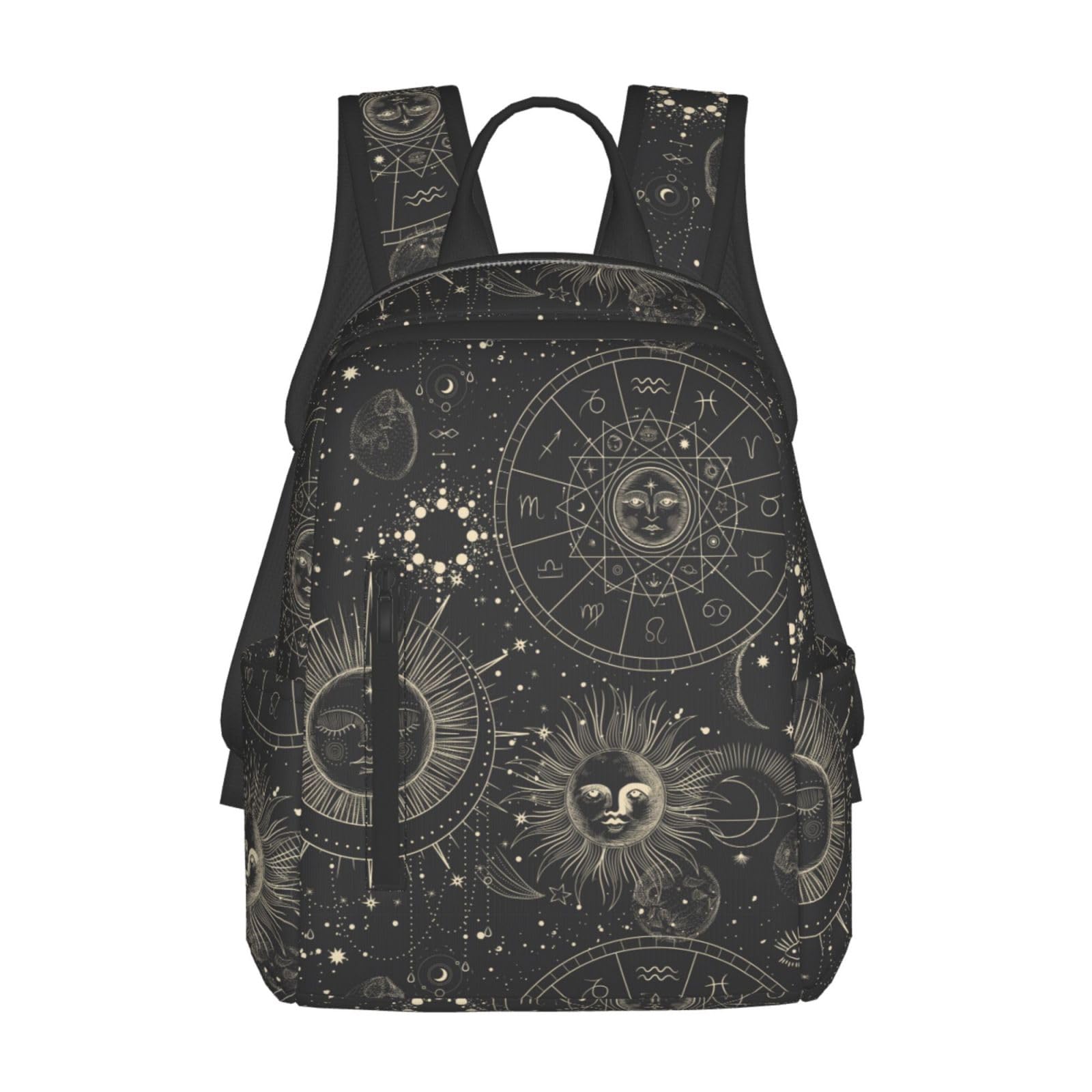 bassyil Twelve Constellations Mystical And Astrology Elements Backpack Bookbag Laptop Backpacks Multipurpose Daypack For Men Women Picnic Travel Hiking