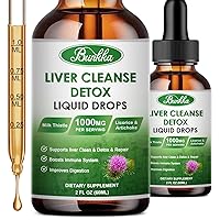 4Fl Oz Liver Cleanse Detox & Repair Liquid Drops, Milk Thistle Liver Detox Drops with Dandelion, Licorice, & More, Liver Health Support Tincture 120 Days Supplement