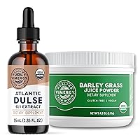 Vimergy USDA Organic Atlantic Dulse, 55 Servings and Organic Barley Grass Juice Powder, 30 Servings - Bundle