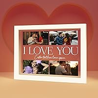 Personalized Acrylic Plaque | Personalized Your Meaningful Gifts for Boyfriend with Your Favorite Photo | Gifts For Women | Glass Plaque With Optional LED Lights (Acrylic 5 - I LoveYou)