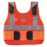 Replacement Vest for Ergodyne Chill Its 6215, Vest Only, Cooling Ice Packs Sold Separately, L/XL, Orange