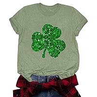 St. Patrick's Day Shirt Womens Basic Paddy's Day Green Shamrock Luck Grass Letter T-Shirt Tee Tops Funny Tunic Blouse