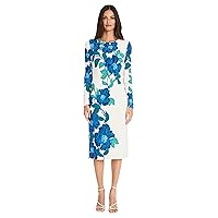 Maggy London Women's Long Sleeve Floral Printed Sheath