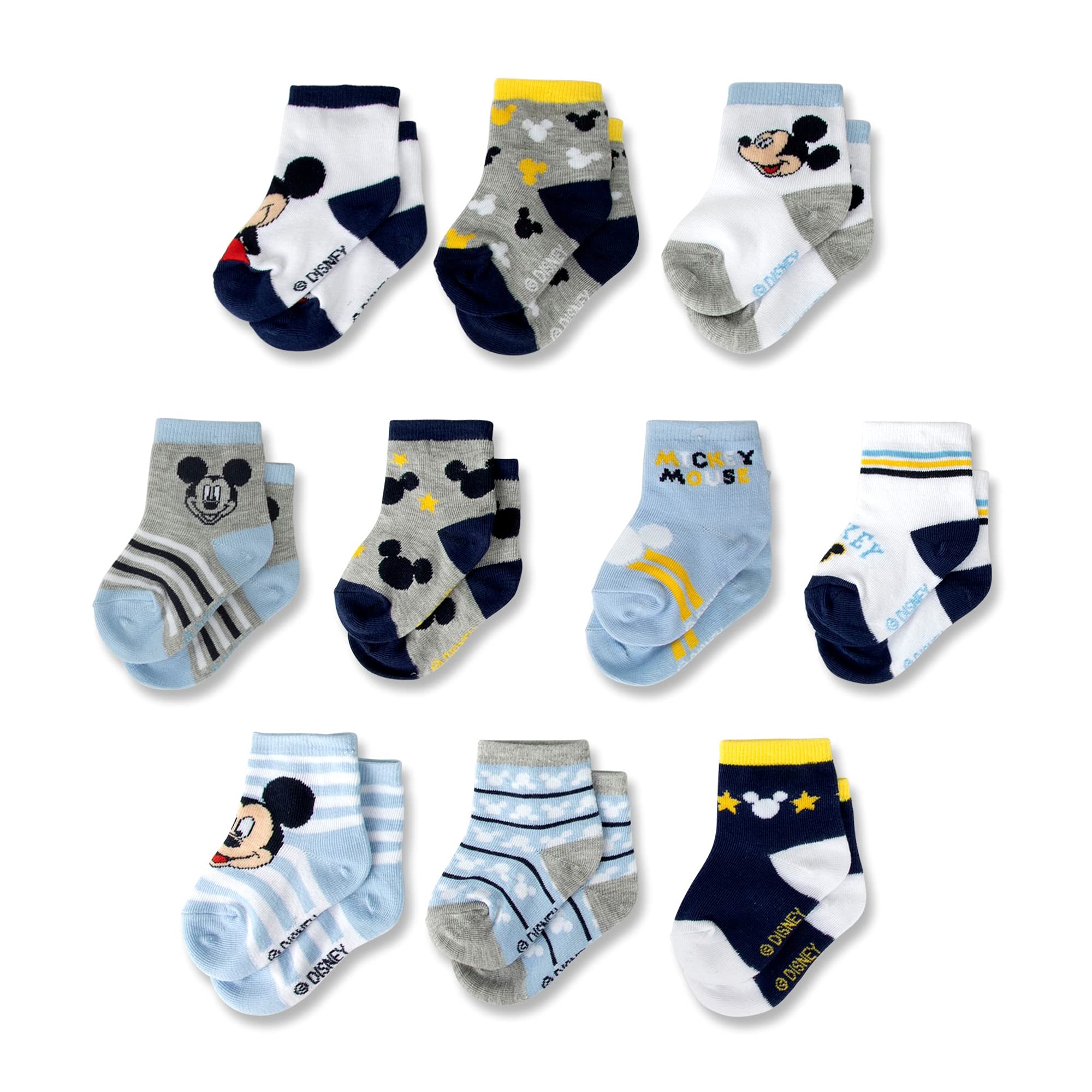 Disney 10-Pack Mickey Mouse Baby Boy Infant Sock, Multicolor - 0-24 Months