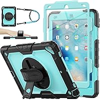 iPad Air 3 2019 / Pro 10.5'' Case, Full-Body Drop Protection Case with Screen Protector Pen Holder [360° Rotate Hand Strap/Stand] for iPad Air 3rd Generation 10.5 inch (Brightblue+Black)