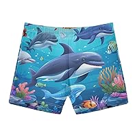 Toddler Boy Swim Trunks Little Boy Swim Shorts with Mesh Lining Quick Dry Bathing Suit