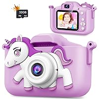 Kids Camera Gifts Toys for Age 3-8 Girls,Digital Video Camera for Kids, Christmas Birthday Gift for 3 4 5 6 7 8 9 Year Old Girls Boys with 32GB SD Card-Purple
