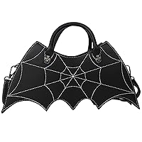 Ondeam Bat wing Shoulder bag,PU Spider Web Crossbody Handbag for Women