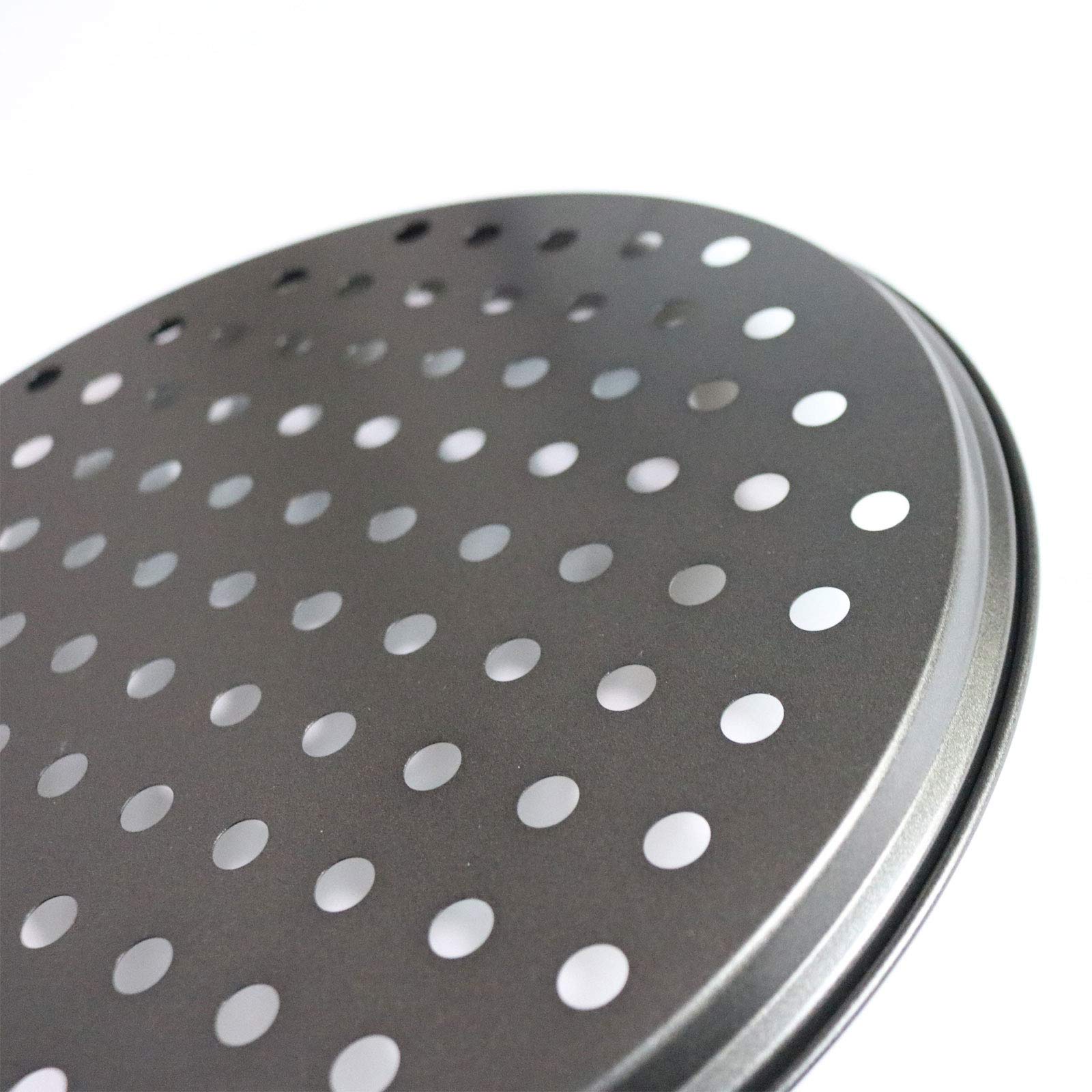 Pizza Pan for Oven, 12 inch Nonstick Pizza Pans, Carbon Steel Pizza Pan with Holes, Pizza Baking Pan for Oven Baking Supplies, for Home Baking Kitchen Oven Restaurant