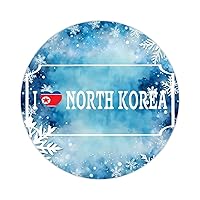 I Love North Korea Flag Vinyl Laptop Sticker 50 Pieces Memorial National Day Stickers Pack International Holiday Sticker Vinyl Stickers for Water Bottle Laptop Stickers Cup 3inch