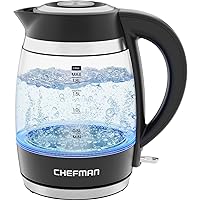 Electric Kettle, 1.8L 1500W, Hot Water Boiler, Removable Lid for Easy Cleaning, Auto Shut Off, Boil-Dry Protection, Stainless Steel Filter, BPA Free, Borosilicate Glass Electric Tea Kettle