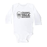 Crawl. Walk. Hockey. / Funny Hockey Onesie for Newborns to 24 month old Baby