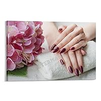 Invogueyy Nail Salon Decor Posters Beauty Salon Decor Nail Manicure Poster (1) Canvas Painting Posters And Prints Wall Art Pictures for Living Room Bedroom Decor 20x30inch(50x75cm) Frame-style