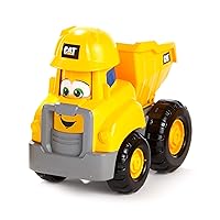 CAT Construction Toys, Junior Crew Construction Pals Dump Truck Educational Preschool Vehicle with Kid Vroom Sounds and Animated face. for Ages 2+