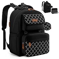 Maelstrom Diaper Bag Backpack,29L-45L Expandable Large Baby Bag for 2 Kids/Twins Baby Stuff, with Removable Cross Body Bottle Bag for Mom/Dad,Stylish Nappy Bag Gift for Boys/Girl-Black