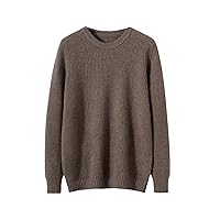 O-Neck Cashmere Sweater for Men Solid Color Thickened Autumn and Winter Long-Sleeved Pullover Warm Bottoming Shirt