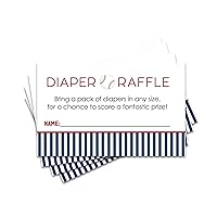 Baseball Diaper Raffle Tickets for Baby Shower Games, Invitation Insert Cards, 2x3.5, 25 Pack