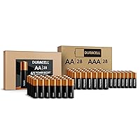 Duracell Optimum AA Batteries 28 Count + Coppertop AA + AAA Batteries 56 Count Pack Double A and Triple A Alkaline Battery Combo Pack - 84 Count Total