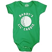 Crazy Dog T-Shirts Daddy's Lil' Caddie Baby Bodysuit Funny Golf Lover Newborn Infant Jumper