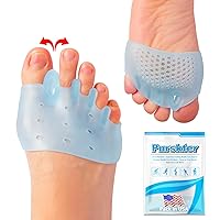 Toe Spacers & Metatarsal Pads (6PCS), Breathable Ball of Foot Cushions, Gel Toe Separator, Relief Foot and Bunion Pain, Plantar Fasciitis, Mortons Neuroma, Blisters, Diabetic Feet, Hammer Toe
