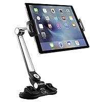 Tablet & Phone Holder with Suction Cups & 360 Degree Full Motion, Perfect for Smart Phones, Nintendo Switch, E-Readers & Tablets, Permanent or Temporary Mounting Solution