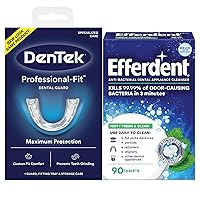 DenTek Professional-Fit, Maximum Protection Dental Guard for Teeth Grinding and Efferdent Anti-Bacterial Cleanser Tablet, 90ct