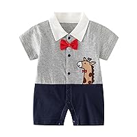 GORBAST Baby Boy Romper Little Kids Jumpsuit Outfit Short Sleeve Toddler Clothes Suit