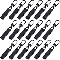 OIIKI 18PCS Luggage Zipper Pull, Zipper Tab Replacement, Alloy Zipper Pulls Extenders, Detachable Zipper Pull Extension for Clothing, Luggage, Backpacks -Black