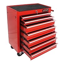 Tool Chest with 7-Drawer Tool Box Organizers and Storage,Rolling Multifunctional Tool Cart on Wheels,Tool Storage Organizer Cabinets with Key Locking for Garage, Warehouse, Repair Shop. (Red)