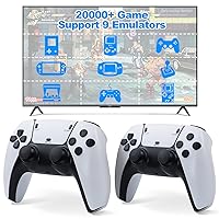 Wireless Retro Game Stick 20000+ Games, 4K HDMI Output 2.4G Wireless Premium Controllers, Revisit Classic Games with Built-in 9 Emulators