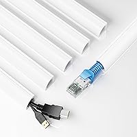 Delamu Corner Cable Concealer for 1 Small Cable, 94.2in Corner Cord Hider, Corner Wire Hider, Corner Cable Hider Cable Raceway, Corner Cord Covers for Wires on Floor and Baseboard, 6X L15.7in