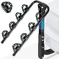 4 Bike Hitch Rack(Max 220lbs), Hitch Mount Bike Rack for Car with High-Strength Foldable Arms and Hitch Tightener, Anti-Rattle Design,Bicycle Carrier for Car, SUV, Truck 2” Receiver