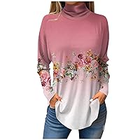 Sexy Fall Tops for Women Dressy Casual Long Sleeve Cute Floral T Shirt Plus Size Work Tunic Blouses Daily Outfits