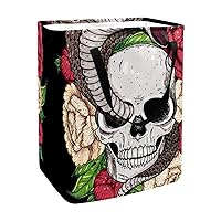 Rock And Roll Skull Laundry Basket with Handles & Brackets 60L Hamper Collapsible Washing Bin for Bedroom Dorm Toy Clothing Storage