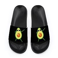Cartoon Dabbing Avocado Print Summer Slide Slippers for Men Women Indoor Open-Toe
