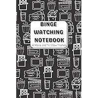 Binge Watching Notebook: Black Cover, 6