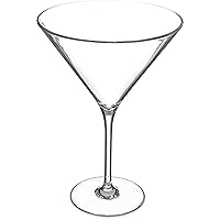 Carlisle FoodService Products Alibi Martini Glass with Break-Resistance for Restaurants, Catering, Kitchens, Plastic, 9 Ounces, Clear