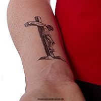 2 x Jesus Christ cross tattoo - black cross tattoo (2)