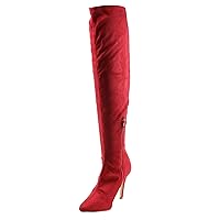 Bella Marie Women's Entice-10 Faux Suede Pointed-Toe Knee-high High Heel Dress Boots