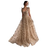 Women's Butterfly Prom Dresses Tulle Homecoming Dresses for Teens Fairy Open Back Evening Gown