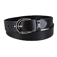 Tommy Hilfiger Women's TH Ornament Logo Casual Leather Belt for Jeans, Trousers and Dresses
