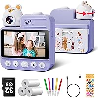 Kids Instant Camera for 3-8 Years Old Kids Toddlers Childrens Boys Girls Christmas Birthday Gifts 3.0 Inch Screen 14MP / 1080P HD Video Camera Baby Instant Print Digital Camera