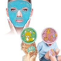 ZNÖCUETÖD Bundle of Gel Beads Ice Face Mask for Headaches,Puffy Eyes,Redness,Migraines,and Boo Boos Kids Ice Packs for Kids Adults Injuries,Pain Relief,First Aid