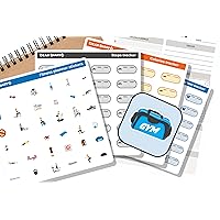 108 Fitness planner stickers pack Sport weight loss calories count workout diet food habit tracker goal steps exercise calendar checklist weekly monthly 13/03 FPPA01