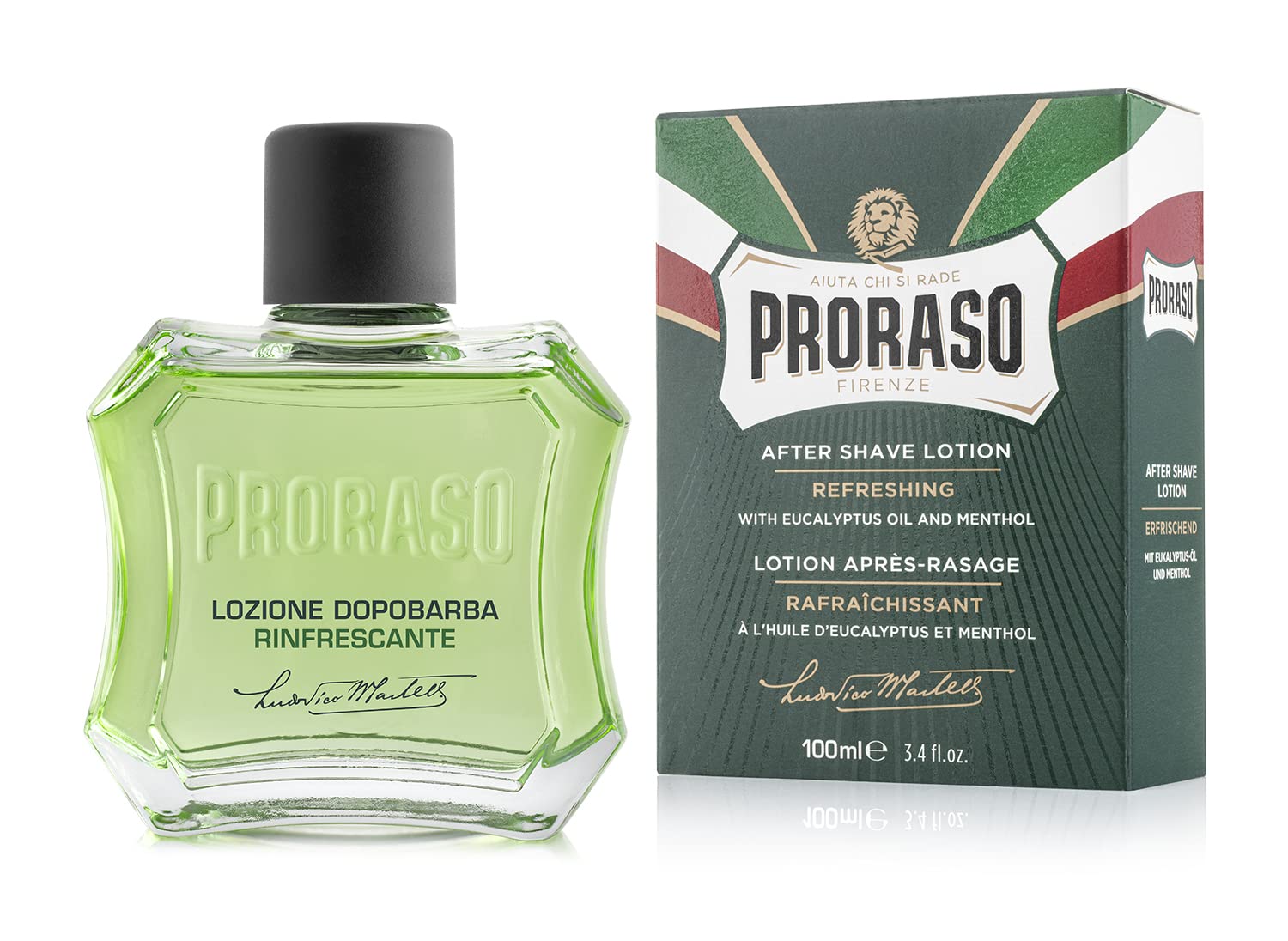Proraso After Shave Lotion for Men, Refreshing and Toning with Menthol and Eucalyptus Oil, 3.4 Fl Oz (Pack of 1)