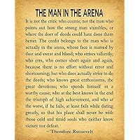 Inspirational Wall Art Man In the Arena by Theodore Roosevelt Motivational Wall Art Modern Vintage Posters Office Decor Home Decor Positive Quotes Wall Painting (8 x 10, Vintage)