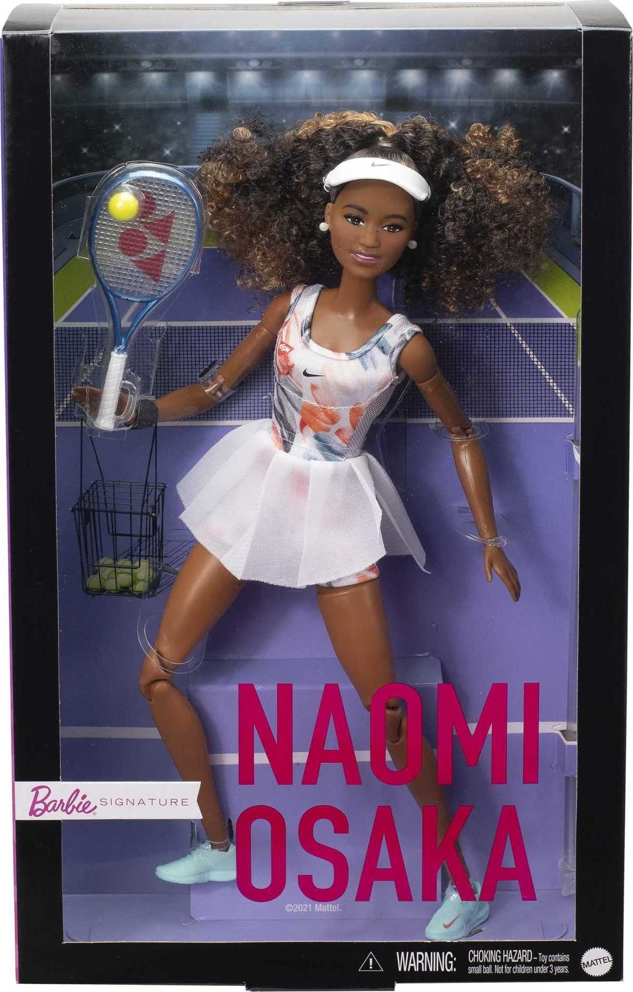 Barbie Role Models Doll Naomi Osaka Collectible with Tennis Dress, Racket and Accessories, Posable