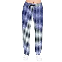 CowCow Womens Lounge Trousers Triangle Pattern Geometric Abstract Houndstooth Stretch Velvet Drawstring Pants