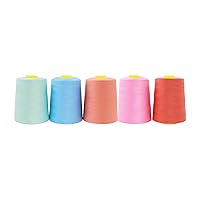Mandala Crafts All Purpose Sewing Thread from Polyester for Serger Overlock Quilting Sewing Machine Pack of 4 40s/2 White